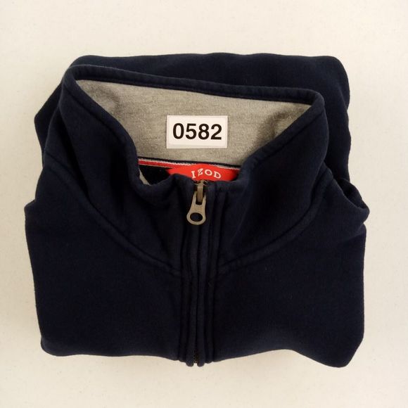 IZOD Fleece 1/4‎ Zip Men's Pullover Blue Cotton/Poly - Picture 11 of 11